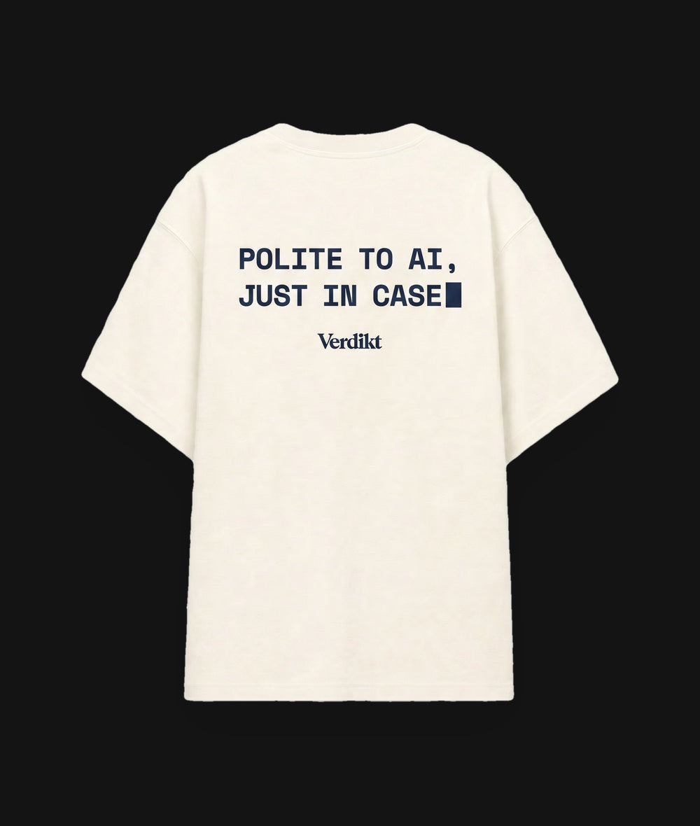 Polite To AI Tee - flat dark