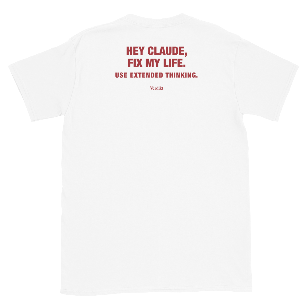 VERDIKT tee - white - back print